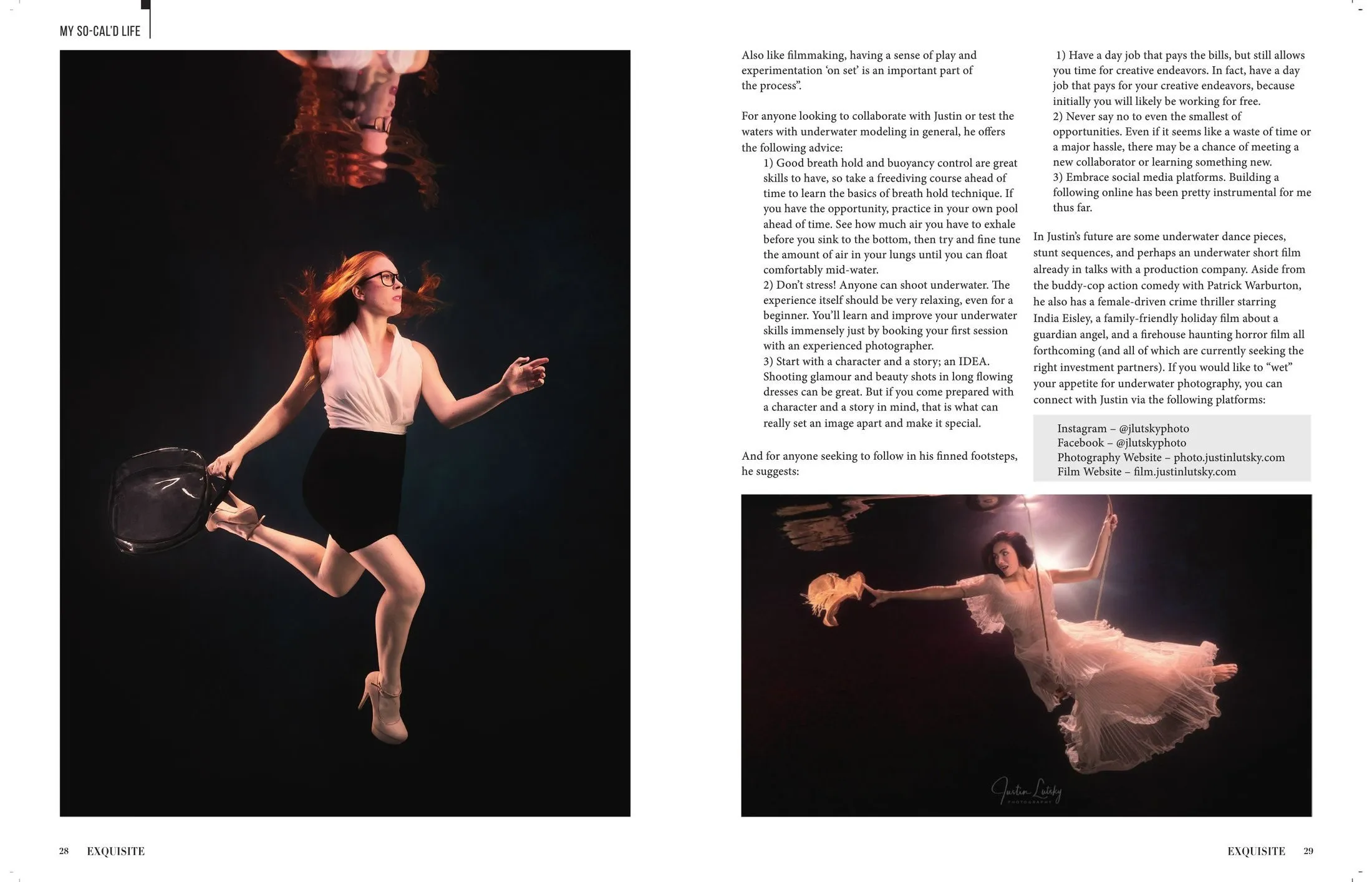 Pages 28 and 29 of "That Sinking Feeling" in Exquisite International, Volume 1, Issue 3, as printed.